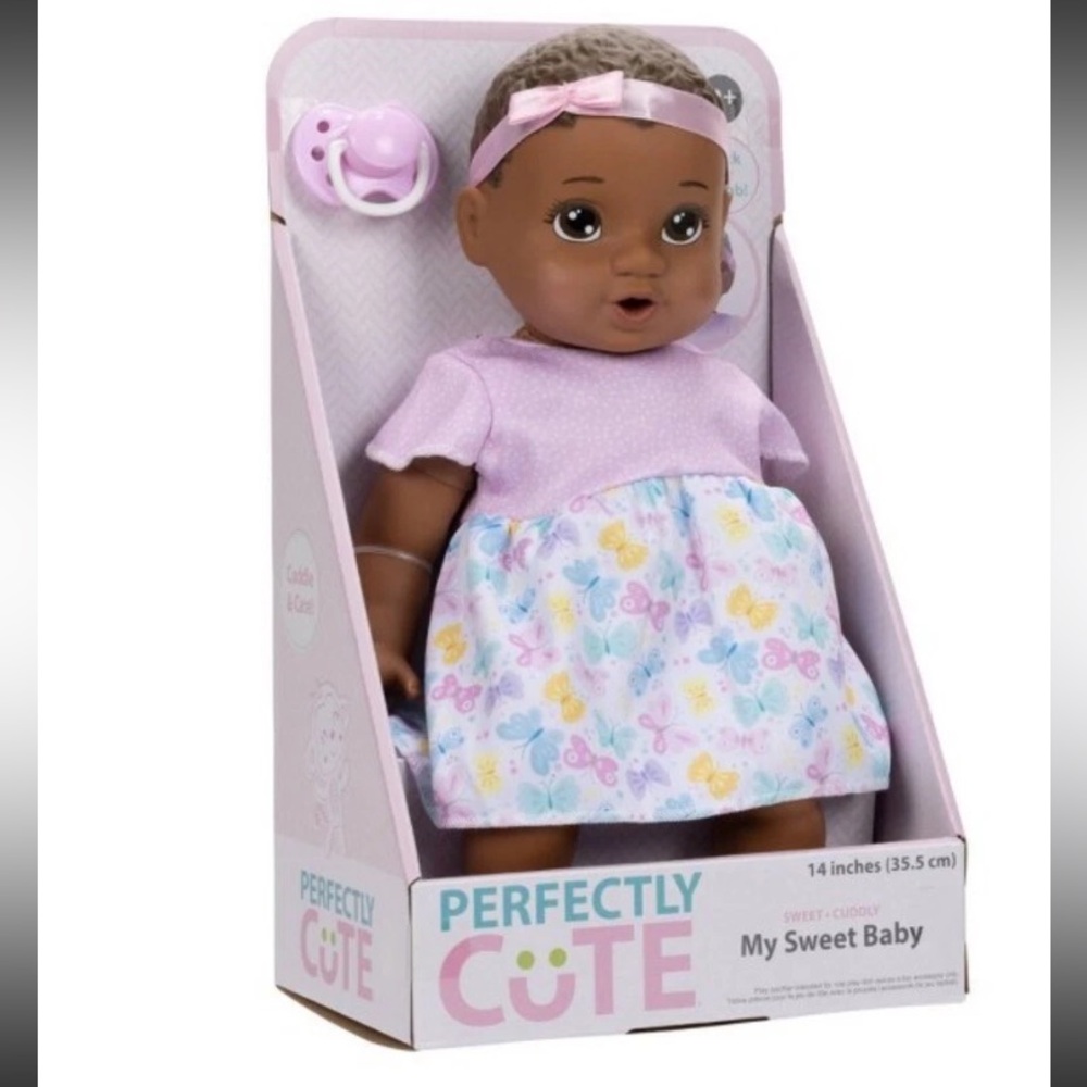 💜Perfectly Cute My Sweet Baby Girl Brown Eye Soft Body Baby Doll 14"Girls Reborn